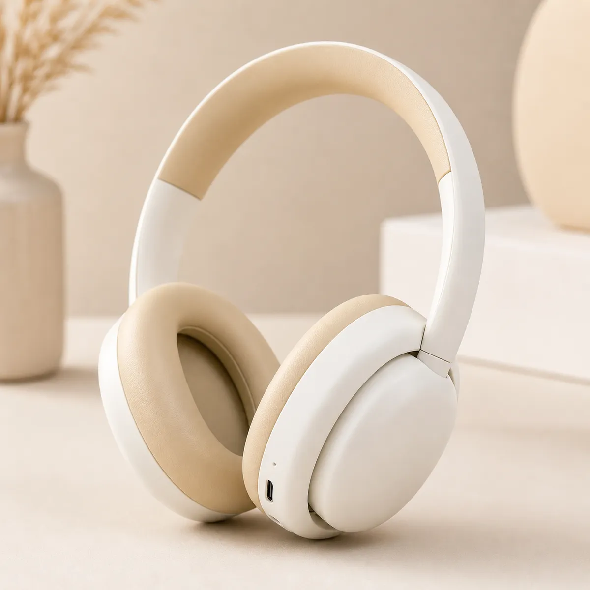 Casque Bluetooth ELG5-2 ST857 - Blanc Beige