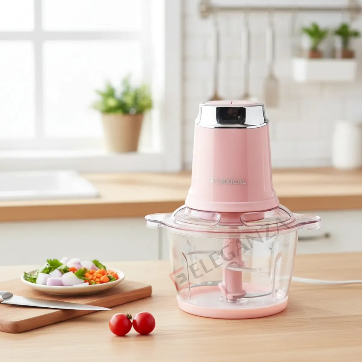 Hachoir à Viande Bol en Plastique Lexical LCH-1909 - 2L- 300Watts - Rose