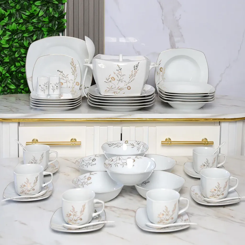 Service De Table 47 Pièces en Porcelaine Florence - G1168