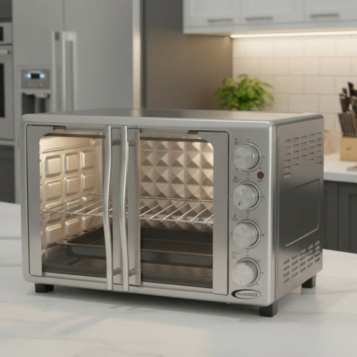 Four électrique florence 52L  avec ventilateur - Double Portes - FH-52LTDP