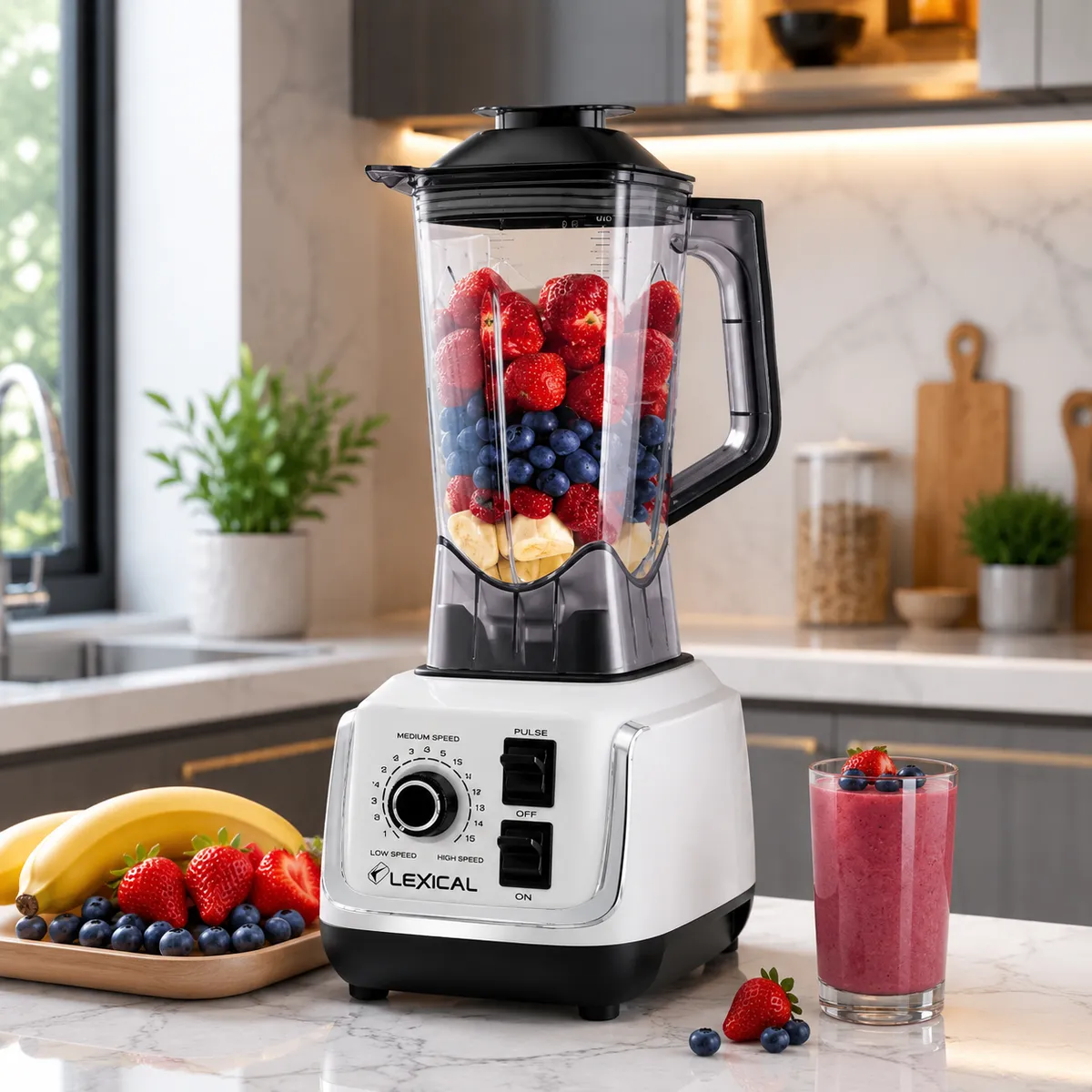 Blender 2En1 Lexical LBL-1570-1 - 1500 Watts - 2.5 Litres - blanc