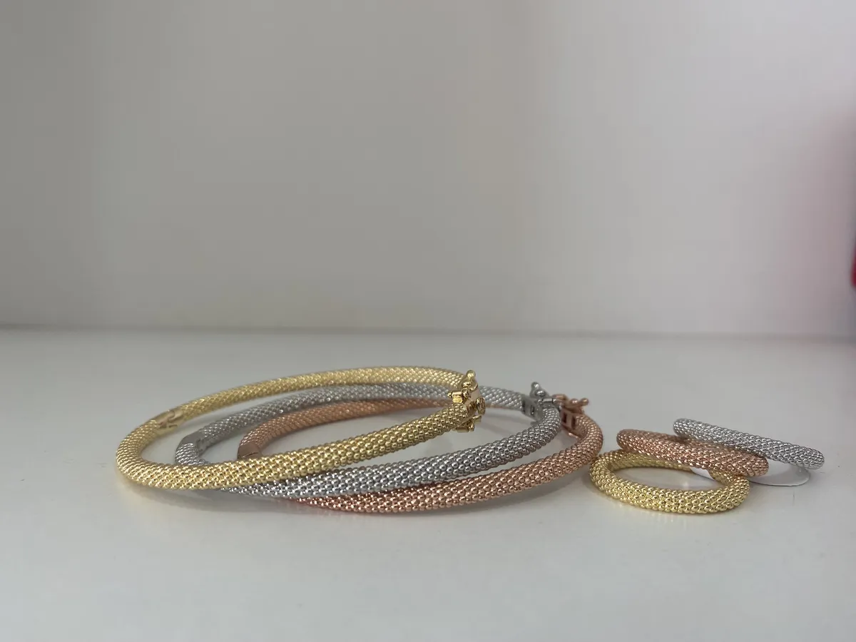 3pcs Gourmette rourouette avec bagues