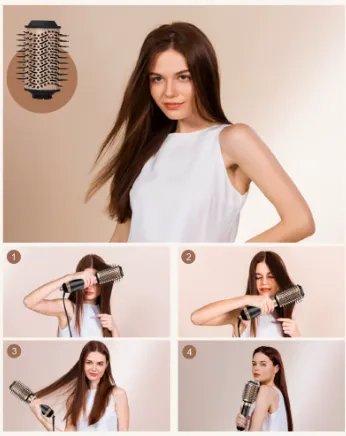 BROSSE CHAUFFANTE 4EN1 LEXICAL 1000W LAS-5204