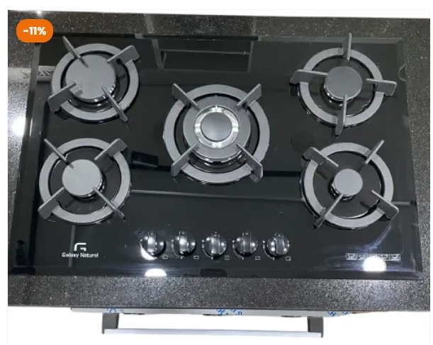 Plaque de cuisson Galaxy Naturel 5 Feux en Verre – Fonte