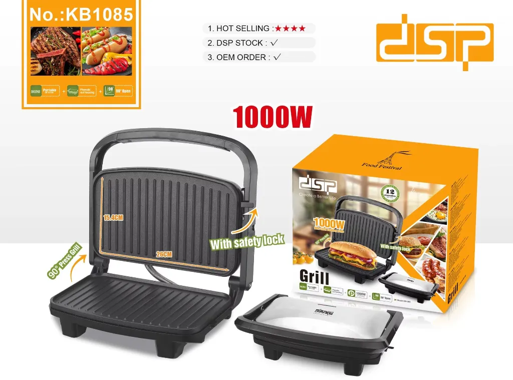 Appareil de Cuisson Panini DSP 105°C 1000W
