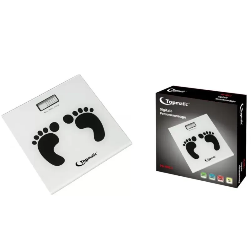 Pèse Personne Électronique Topmatic PS400-B / 180 KG / Blanc