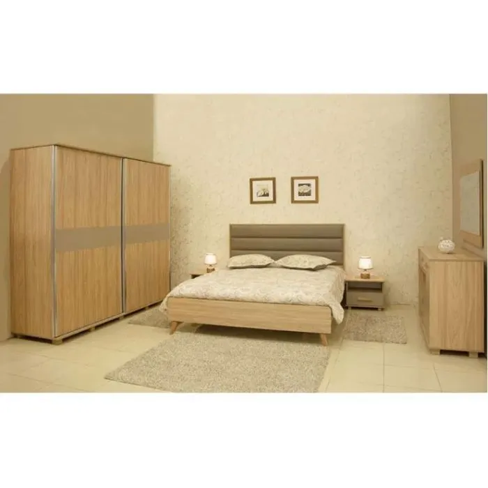 Chambre Adulte GALA 1900x160cm 2 Portes - Gris