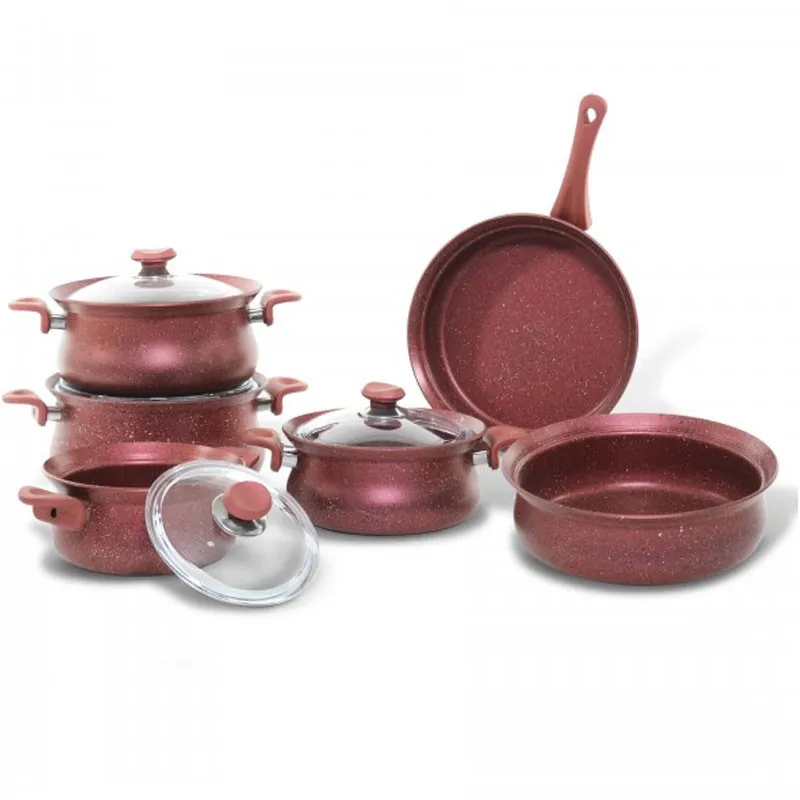 Batterie Granite Oms Collection 10 Pièces Rouge