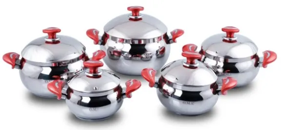 Batterie INOX OMS collection 10 pièces - Rouge