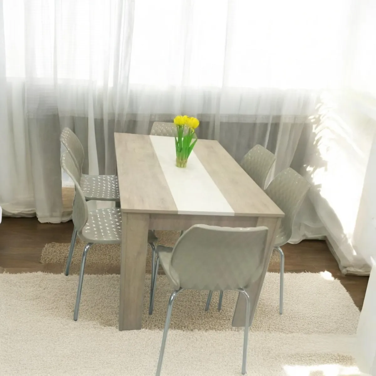 Pack Table Flora + 6 chaises Prince