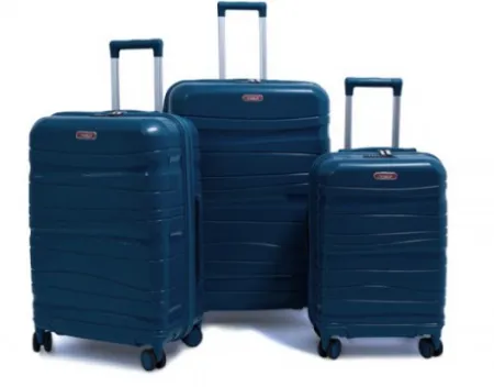 Set de trois valises avec roues démontables - Titou - Bleu turquoise