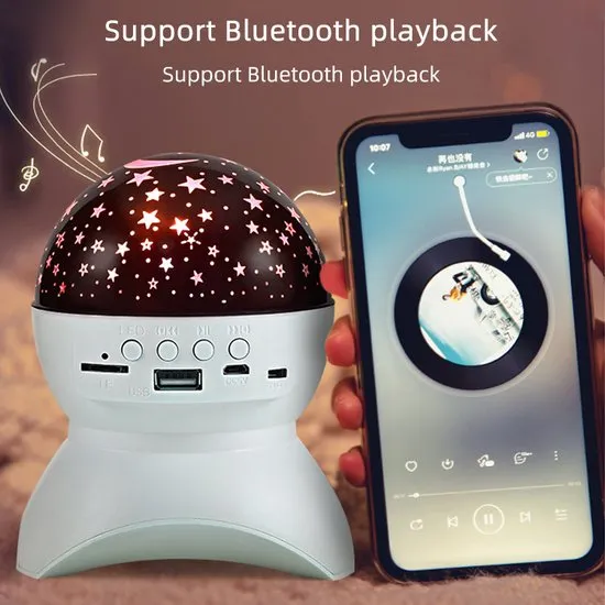 Haut-parleur Bluetooth sans fil avec lumière disco - Wit