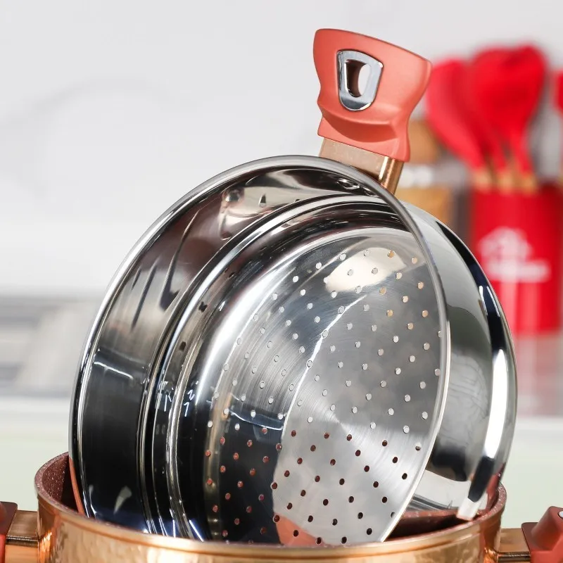 Couscoussier inox et granite ABM - 24cm - 8 Litres - Effet Cuivre