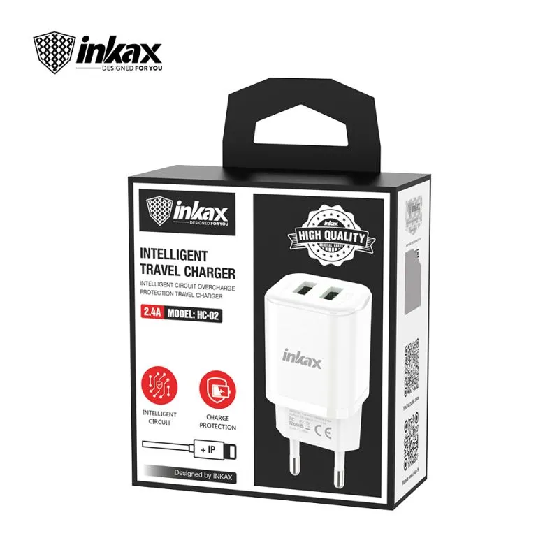 Chargeur Lightning 2.1A USB INKAX HC-02