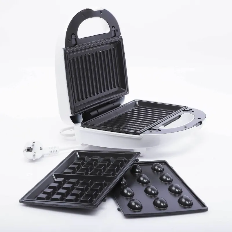 Appareil De Cuisson Florence HK-213 3en1 Panini Gaufre Zouza 750W - Blanc