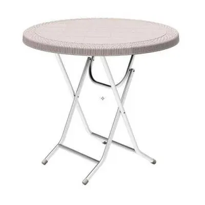 Table pliante 85 x 85 cm - Riviera Ronde- Grège - Sofpince