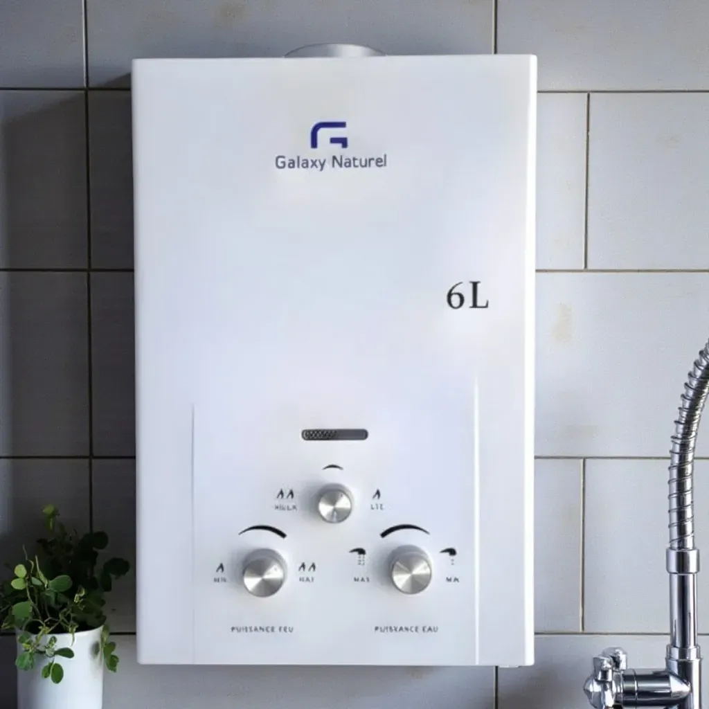 Chauffe Bain GALAXY NATUREL 6 Litres Gaz Bouteille - Blanc