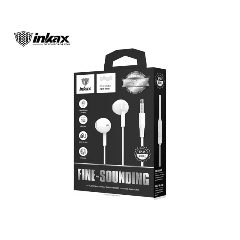 Écouteur Filaire Inkax – Blanc – EP-35