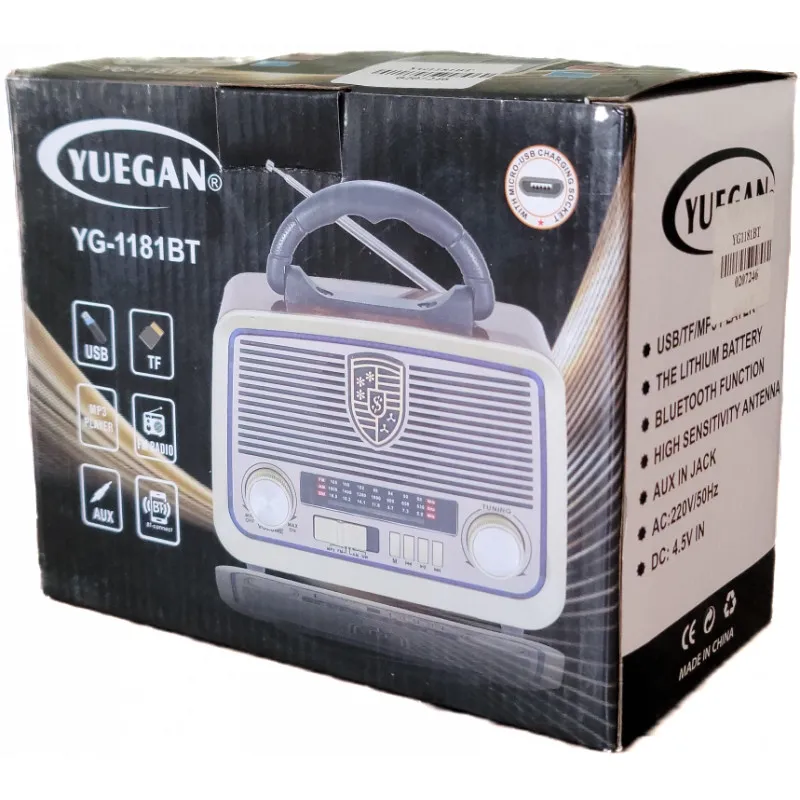 Radio Fm Bluetooth Yuegan YG-1181BT Marron