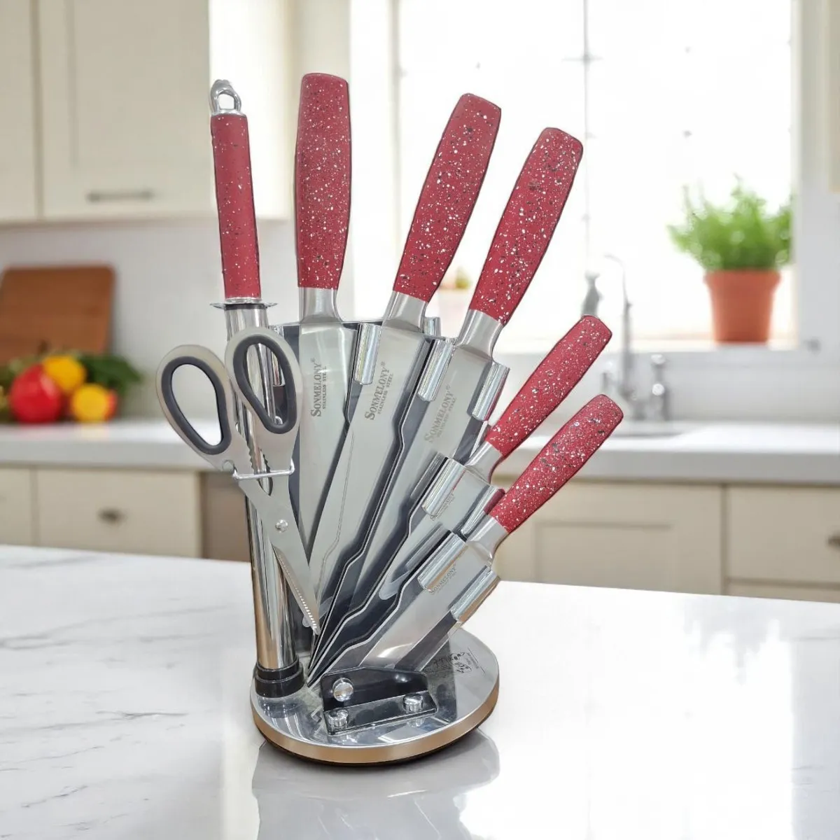 Série de Couteaux 8 Pièces en Acier Inoxydable