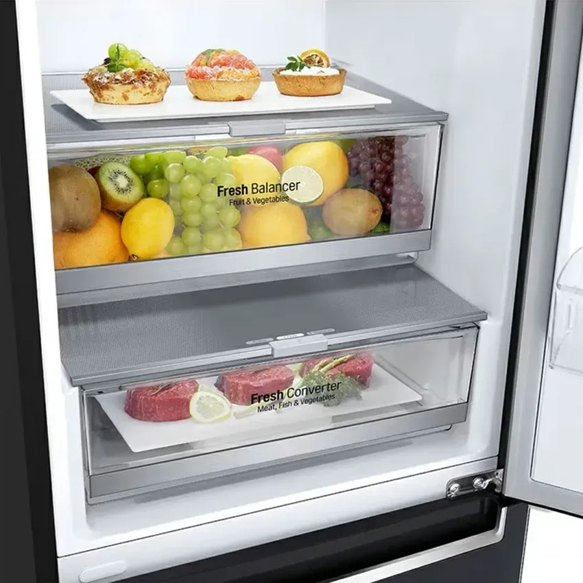 LG Réfrigérateur Combiné GW-B459NQFM (341 Litres) Noir Matt No Frost