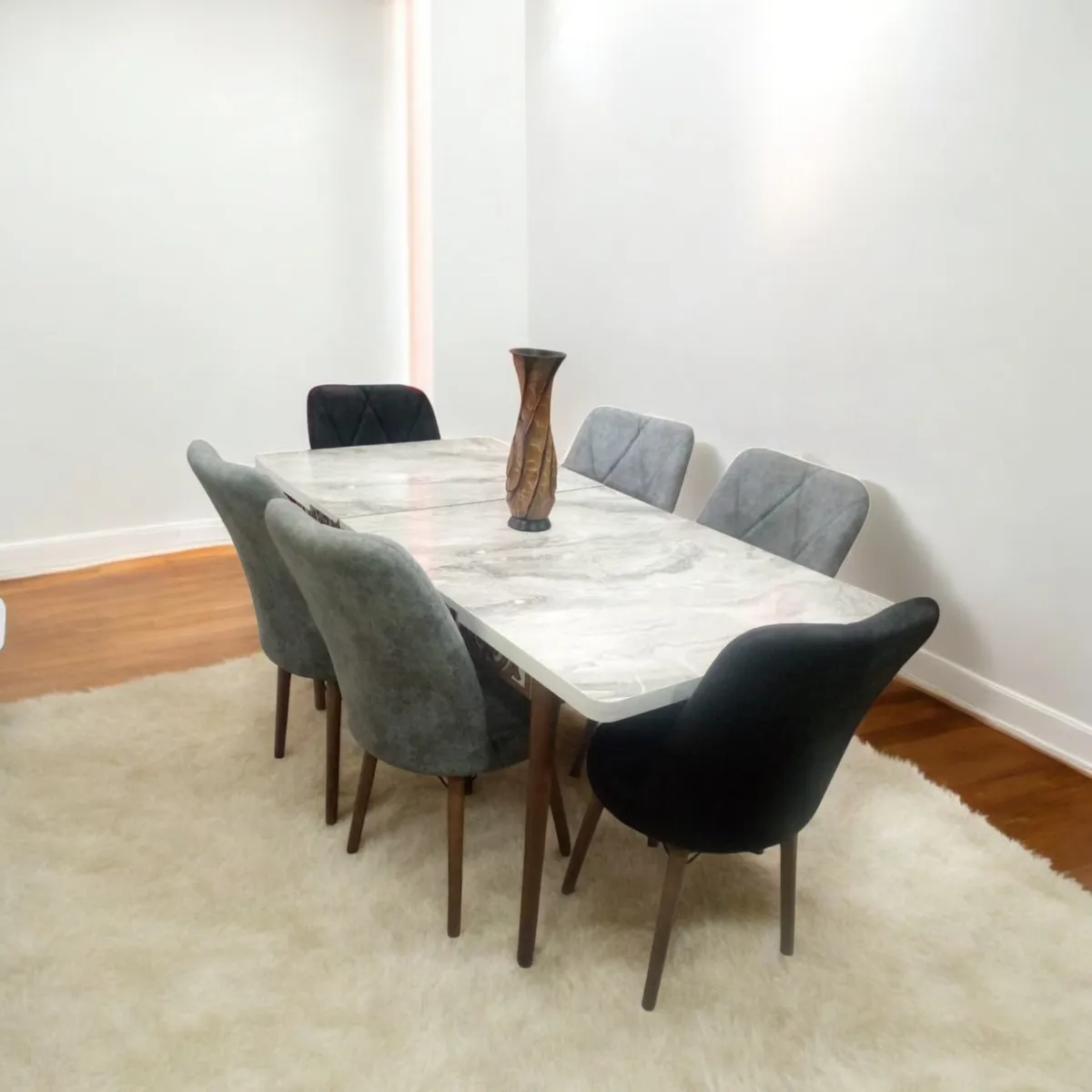 Pack table extensible gris et noir