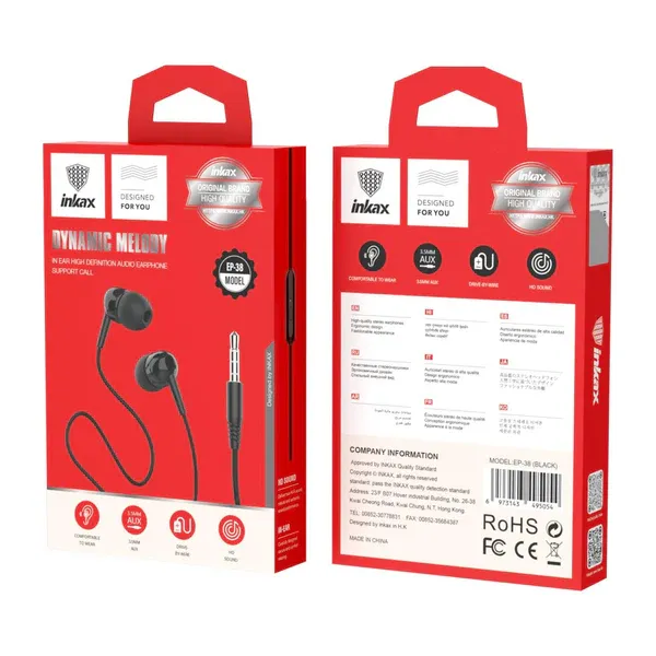 inkax Dynamic Melody 3.5mm Wired Headphone EP-38