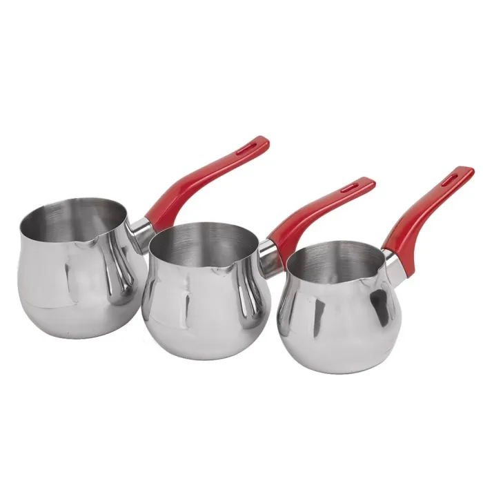 Set de 3 Pots à Lait Inox ARIAN avec Support