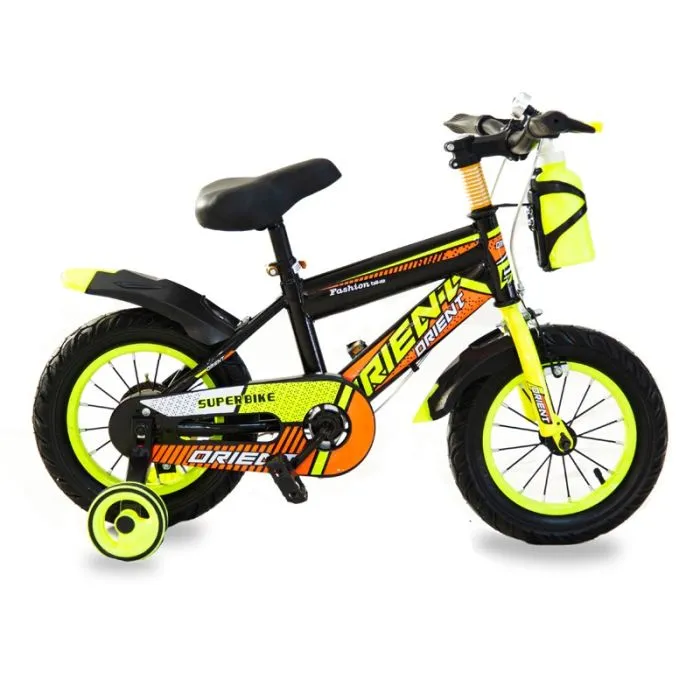 Bicyclette Enfant KBG 618B 12 '' Avec Deux Roues Stabilisatrice - Jaune