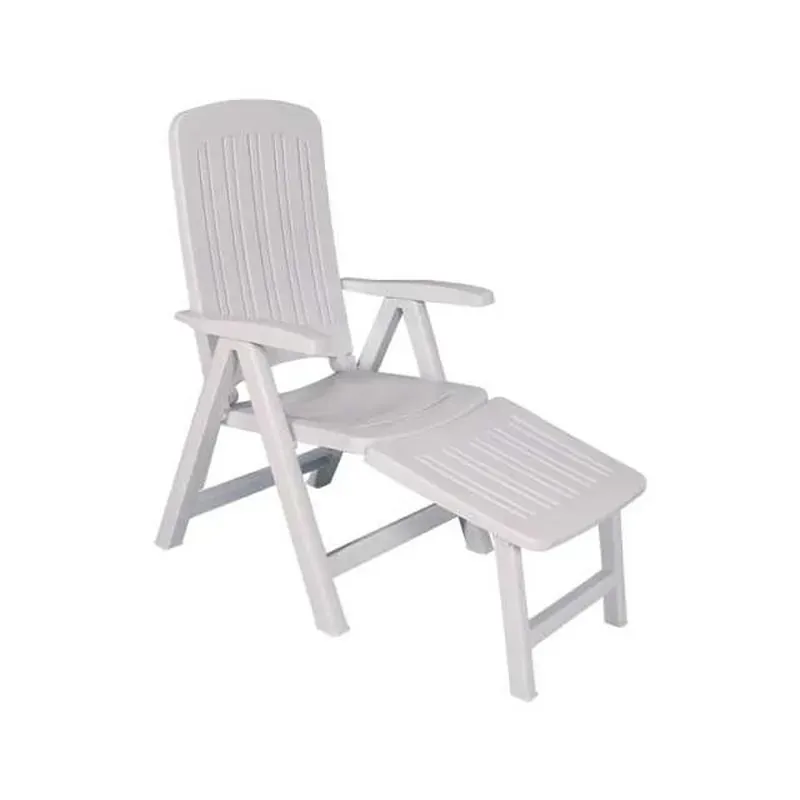 Chaise longue Sotufab CHL021-01 5 positions Relax avec repose pied Blanc