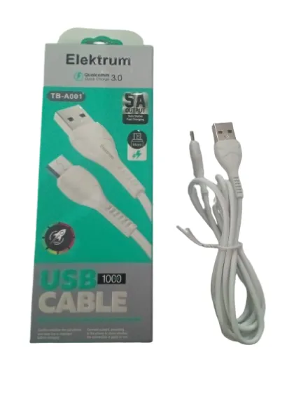 Cable USB Lightning 1m 5A ELEKTRUM TB-A001