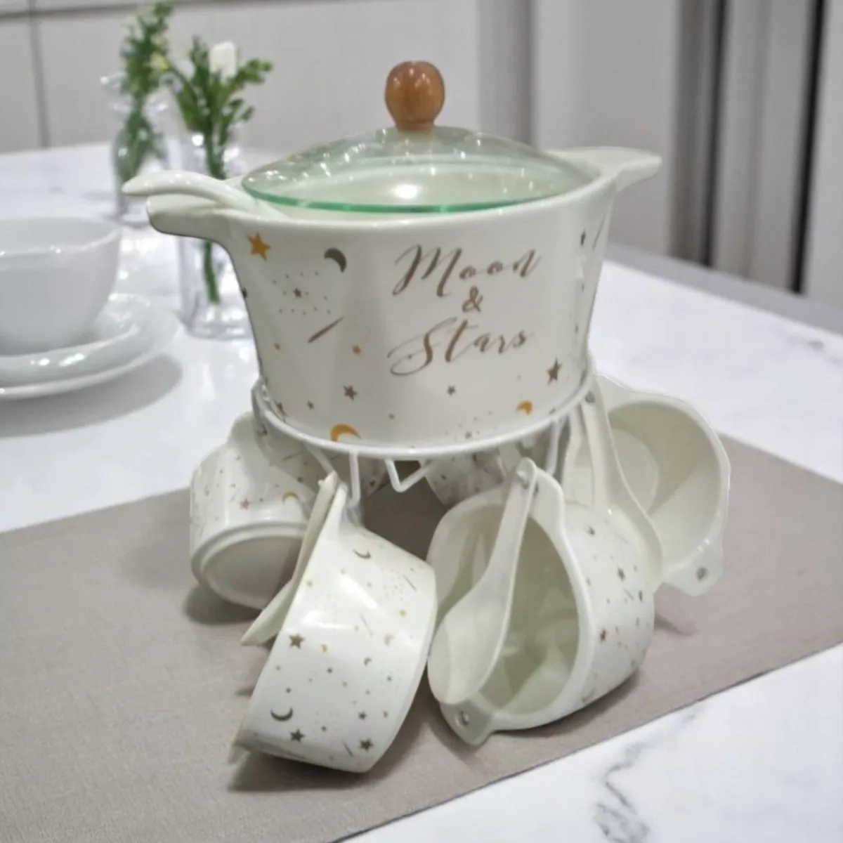 Service À Soupe Blanc 16 Pièces En Céramique