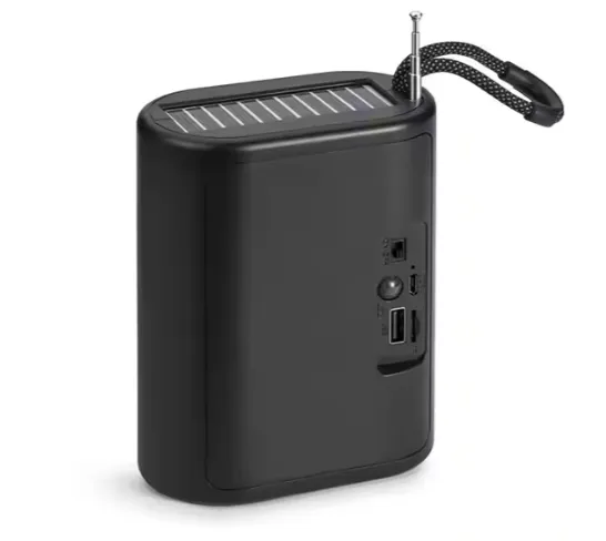 HF-F55 Solar Charger Mini Wireless BT Speaker Portable Stereo Woofer Active Speaker FM Radio Support TF/USB Functions