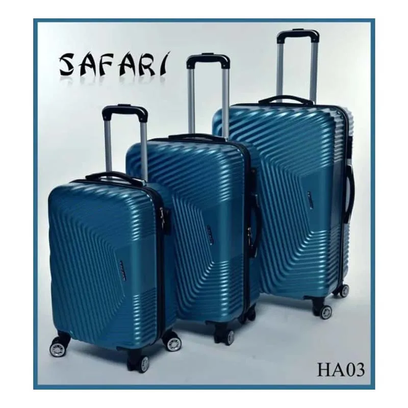 Set De Trois Valises Safari Bleu