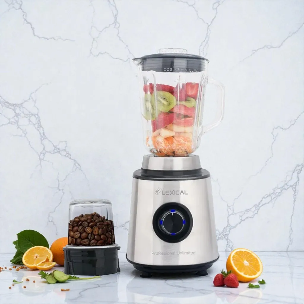 Blender et moulin café Lexical LBL-1509 - Bol en verre - 600 Watts