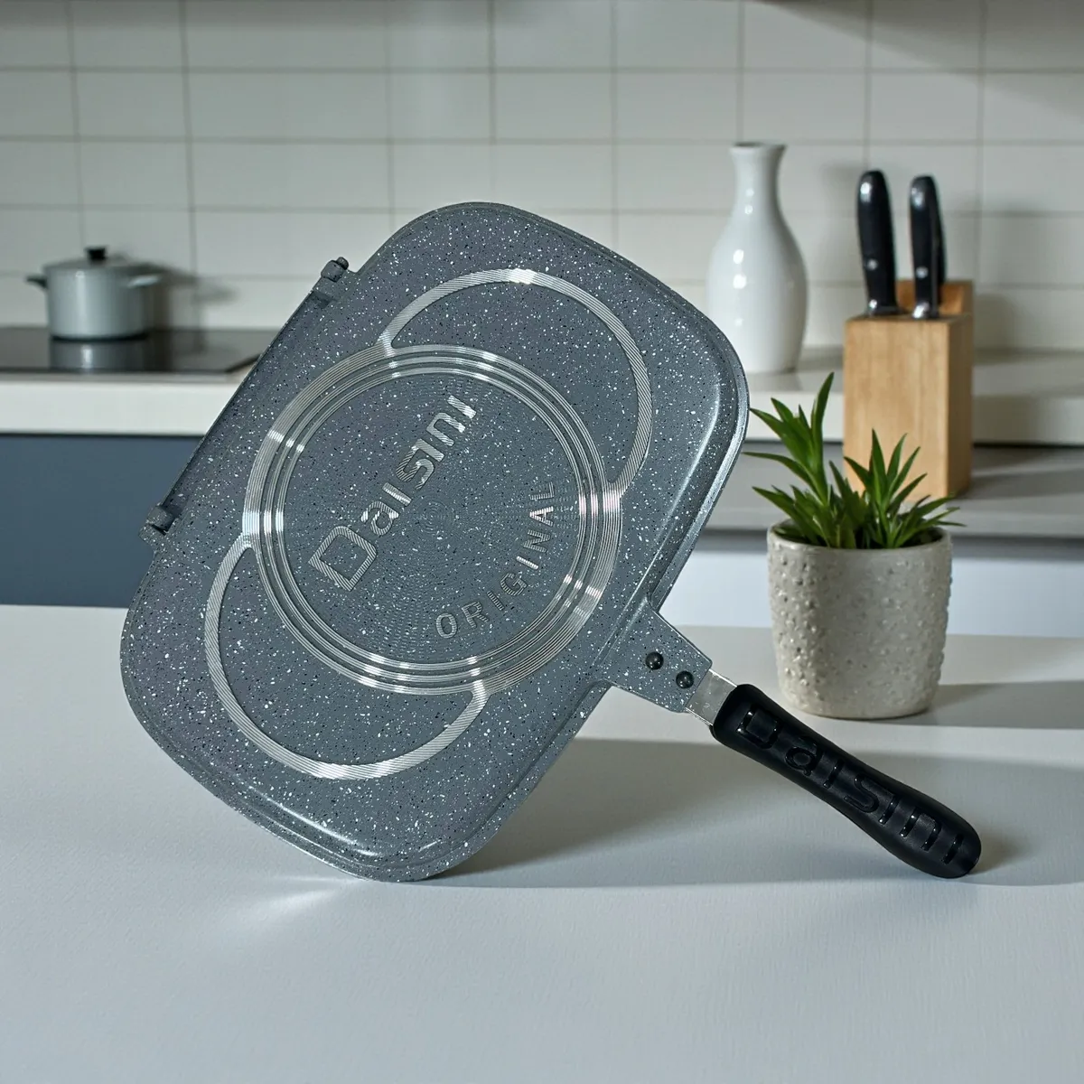 Poêle Grill Double Granite – Daisni Original – 36 cm - Gris