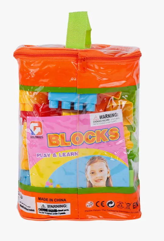 Sac de Blocs de Construction 56 Pièces – Jeu Éducatif pour Enfants