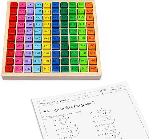 Tableau de multiplication en bois