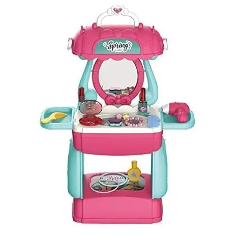 Coiffeuse Mobile 3 en 1 pour Enfant – Valisette de Maquillage et Accessoires Beauté