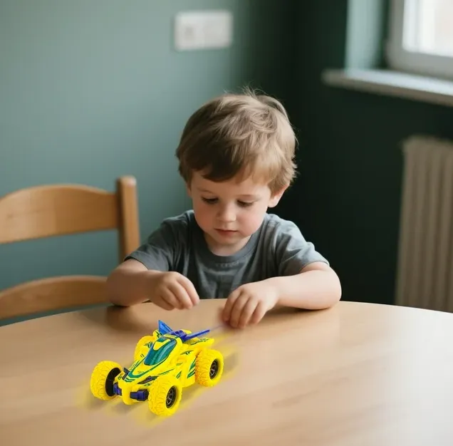 Voiture Inertielle Double Face avec Lumière, Cascade pour Enfants, Taille 4.5 Pouces