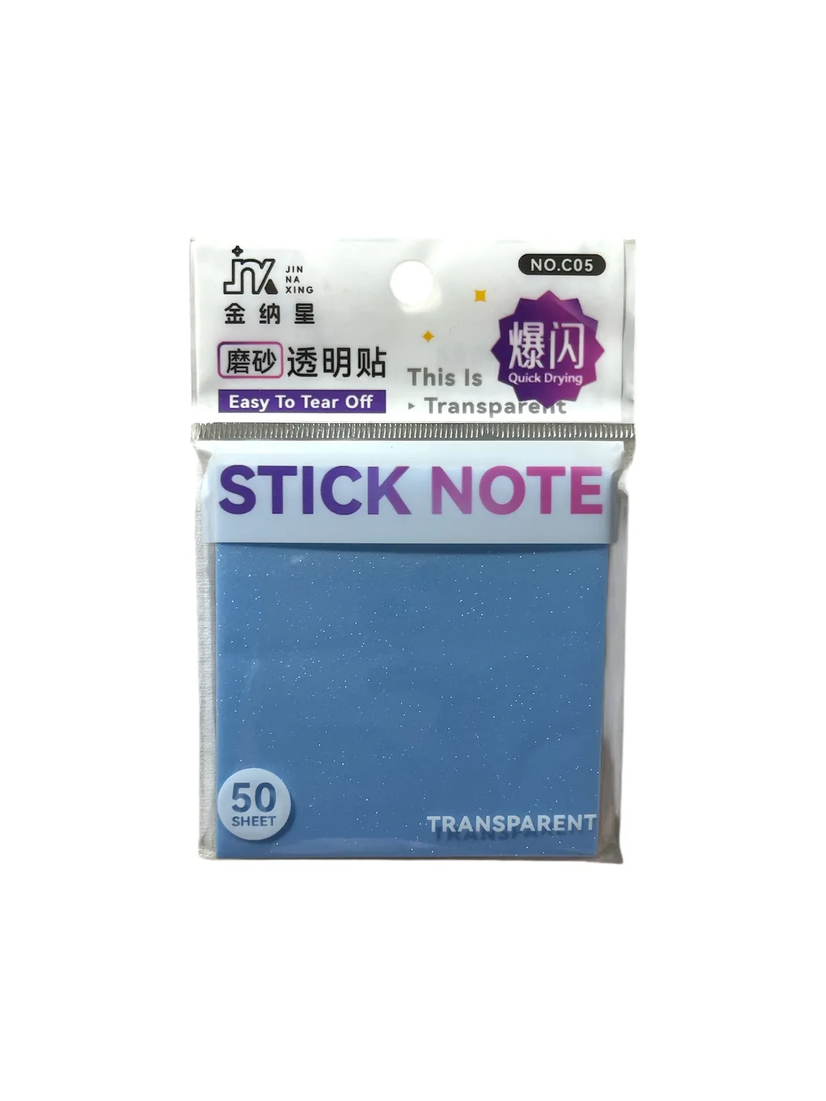 STICK NOTE TRANSP PAILLETÉ