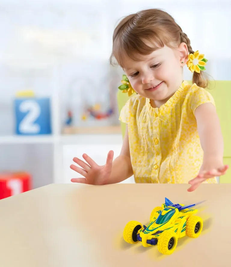 Voiture Inertielle Double Face avec Lumière, Cascade pour Enfants, Taille 4.5 Pouces