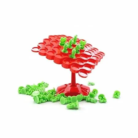 Jeu d'équilibre en forme d'arbre  avec grenouilles pour enfants