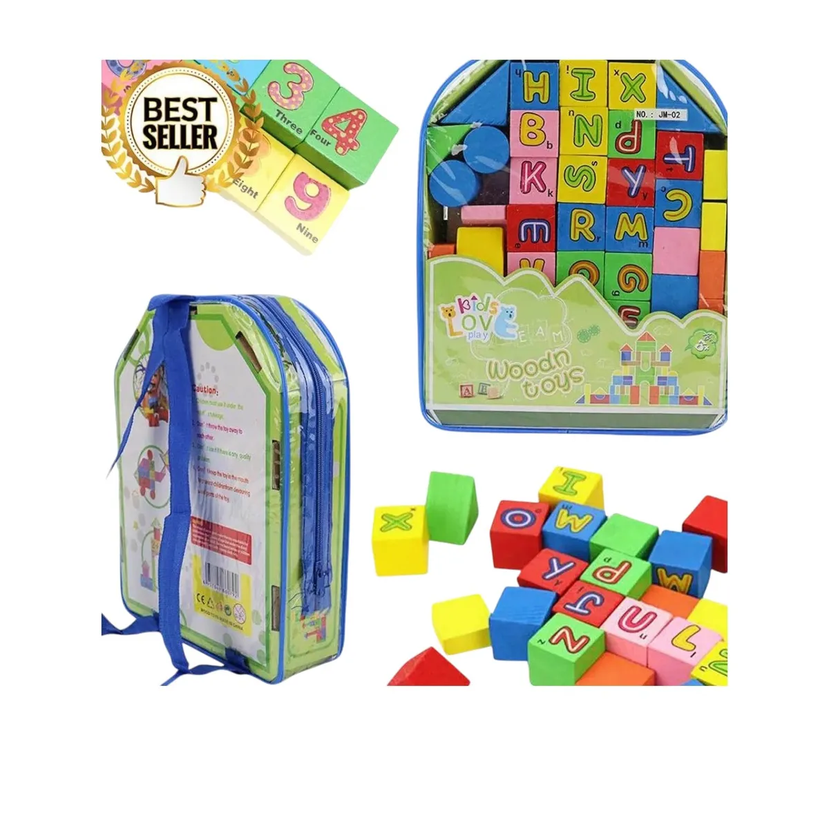 Sac à Dos Blocs en Bois Lettres & Chiffres