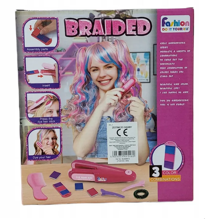 Kit de coiffure tresses et coloration cheveux pour enfants