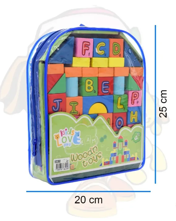 Sac à Dos Blocs en Bois Lettres & Chiffres