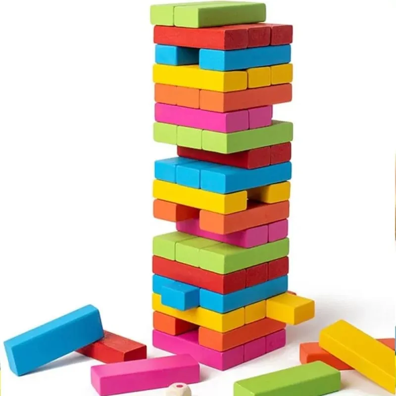 JENGA 54 BLOCS DE CONSTRUCTION COLORÉS