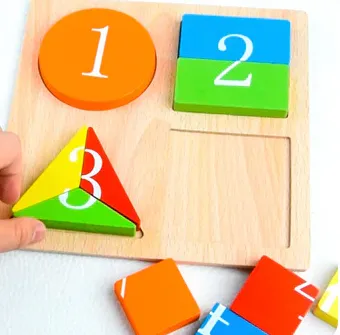 Puzzle éducatif en bois – Formes et chiffres pour enfants
