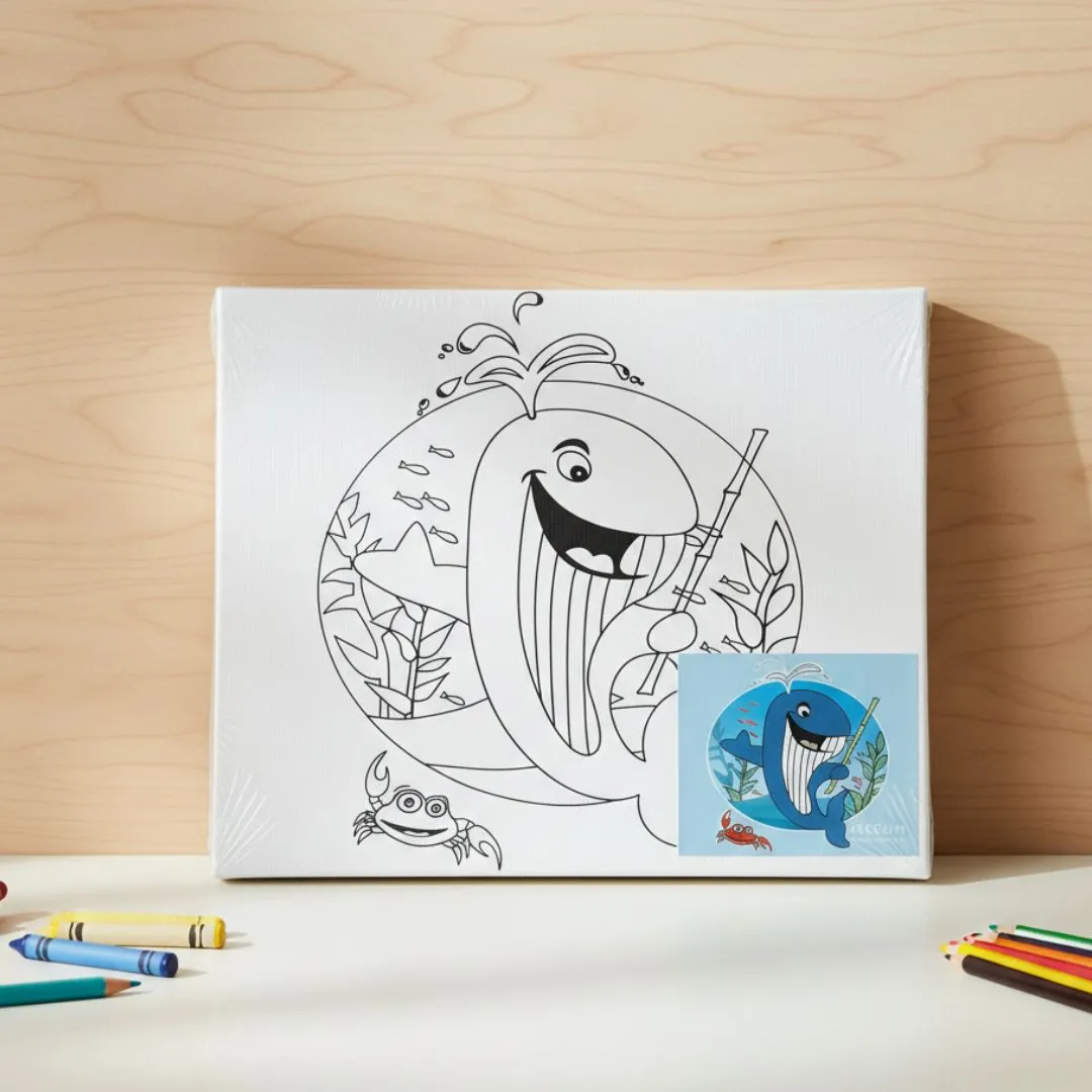 Toile à Colorier 20×25 cm – Motif Tigre & Animaux