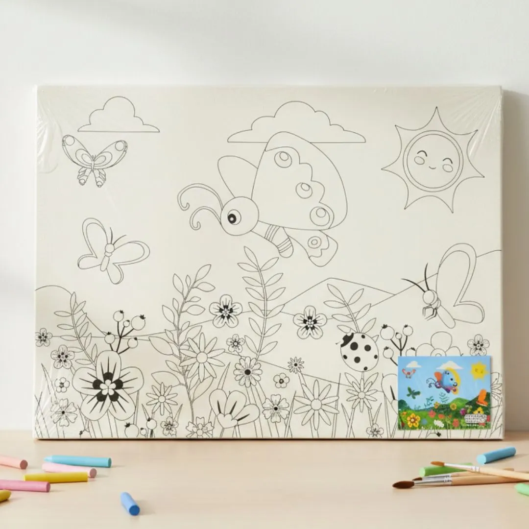 Ensemble de Peinture pour Enfants 40×30 – Toile à Colorier